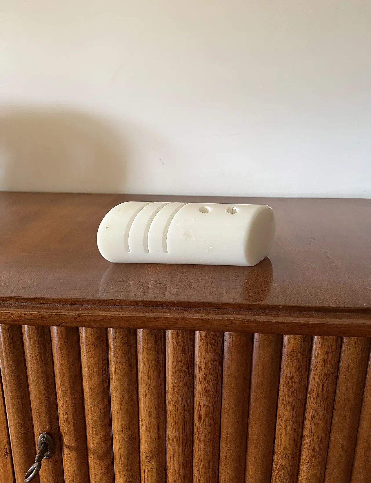 White quartz desk holder, Italy, 1980s 2