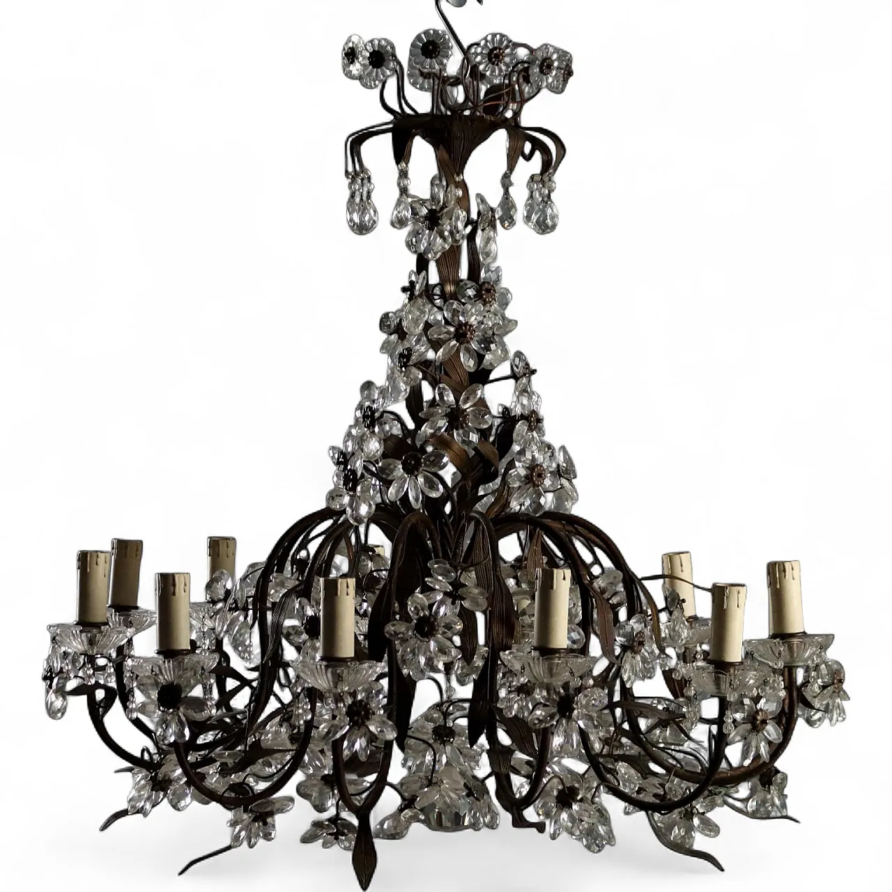 Lampadario in ferro e lamierino, '900 11