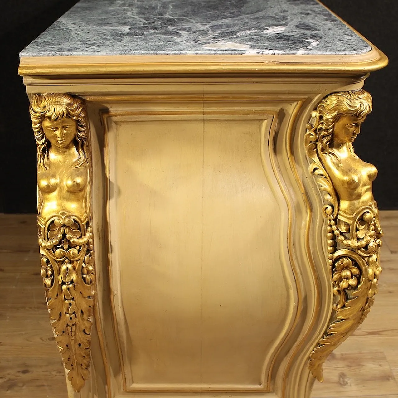 Lacquered and gilded chest of drawers, 20th century 7
