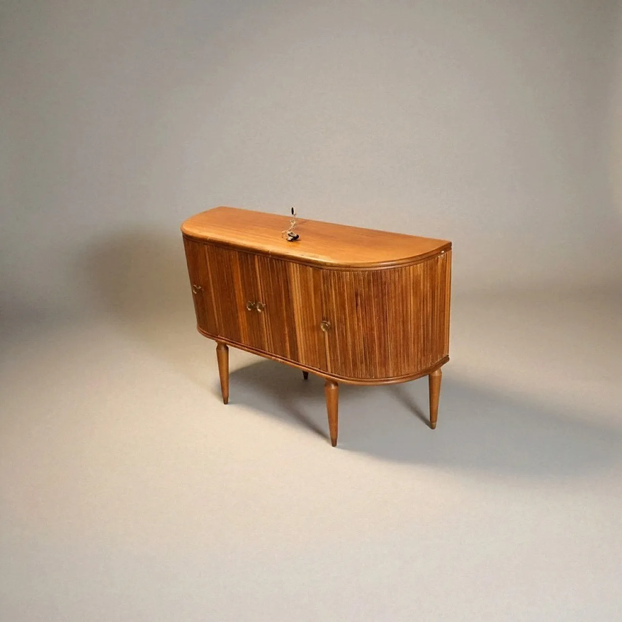 Credenza bar fine bombata interni a specchio, con luci, 1953 12