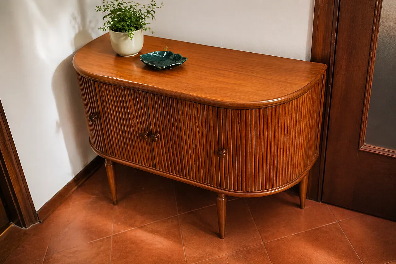 Credenza bar fine bombata interni a specchio, con luci, 1953 17
