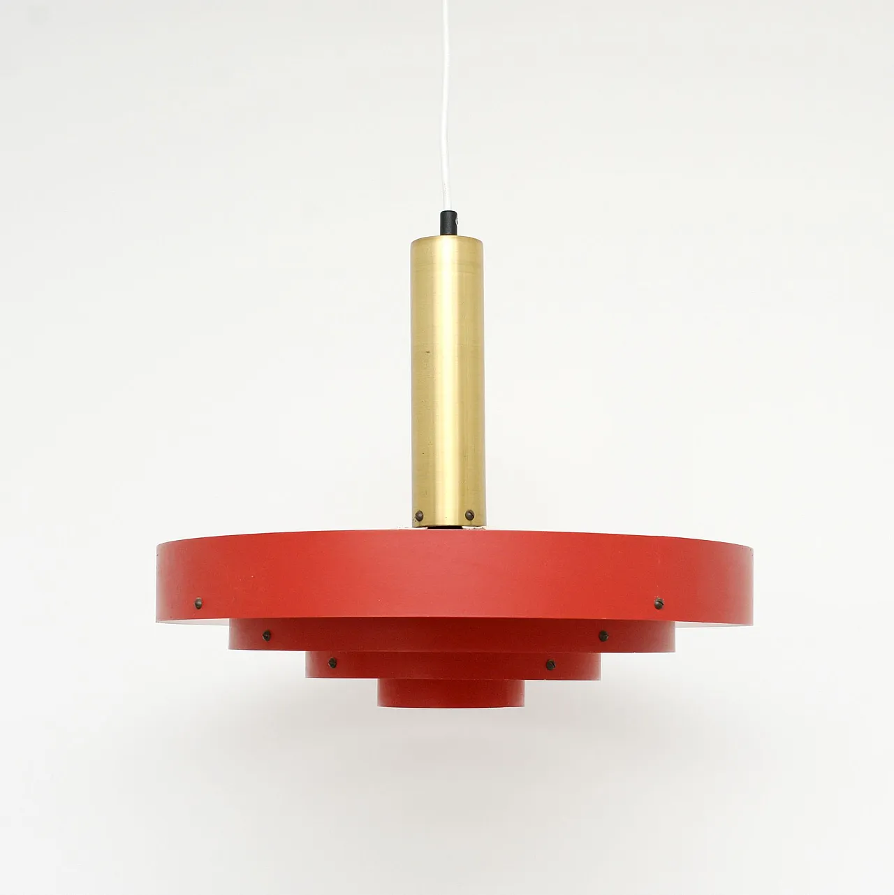 Red Scandinavian lamp, Denmark 1960s 1