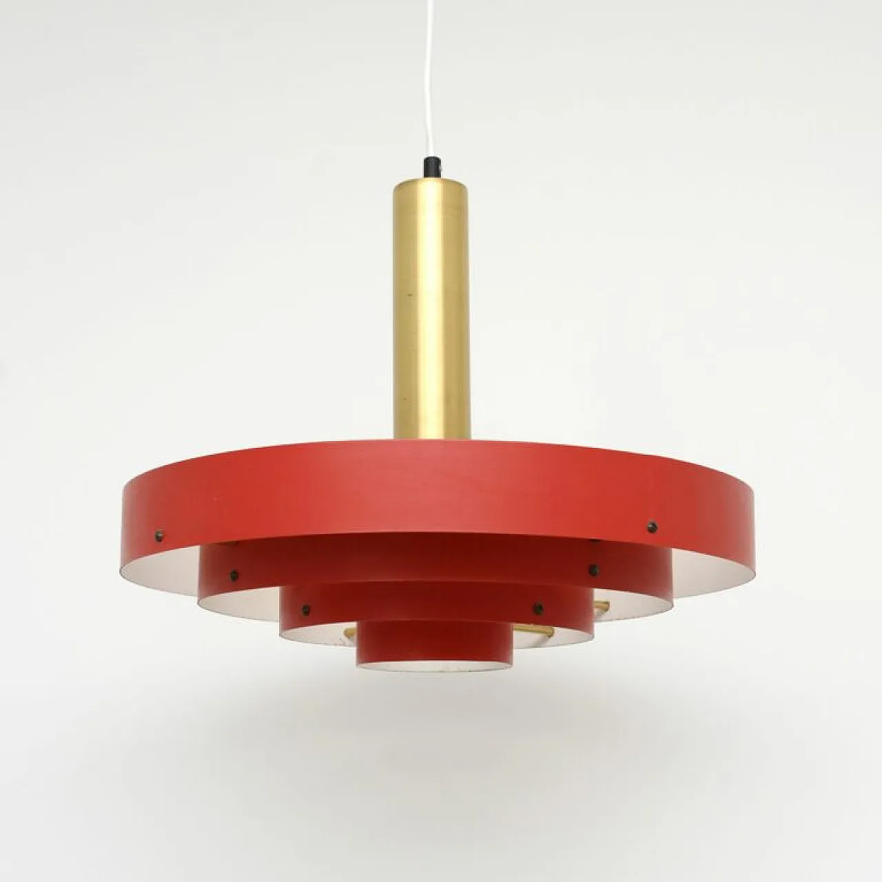 Red Scandinavian lamp, Denmark 1960s 2