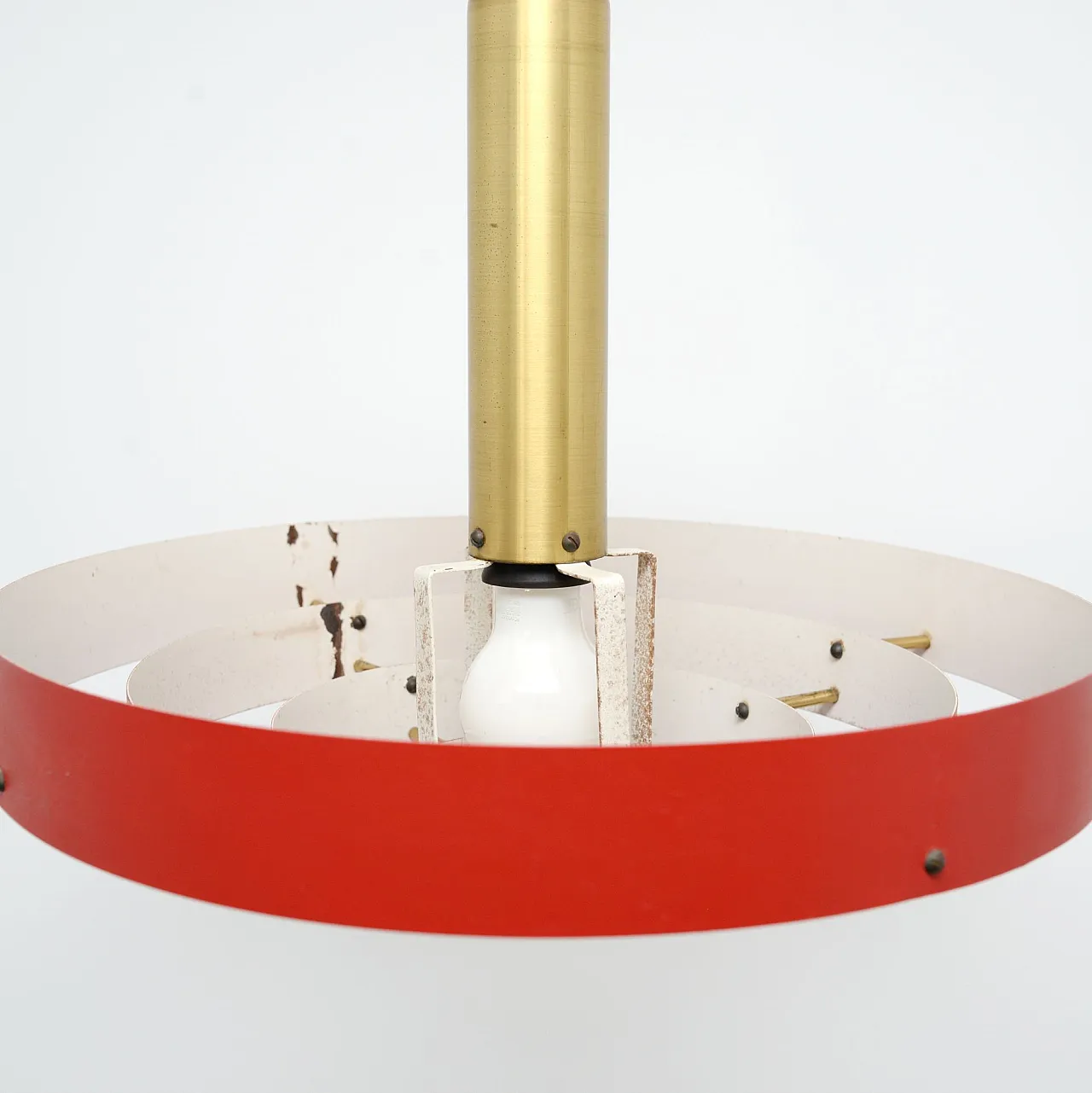 Red Scandinavian lamp, Denmark 1960s 6