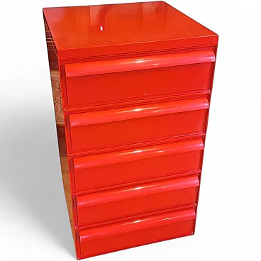 Red No. 4601 chest of drawers by Simon Fussell for Kartell, 1970s