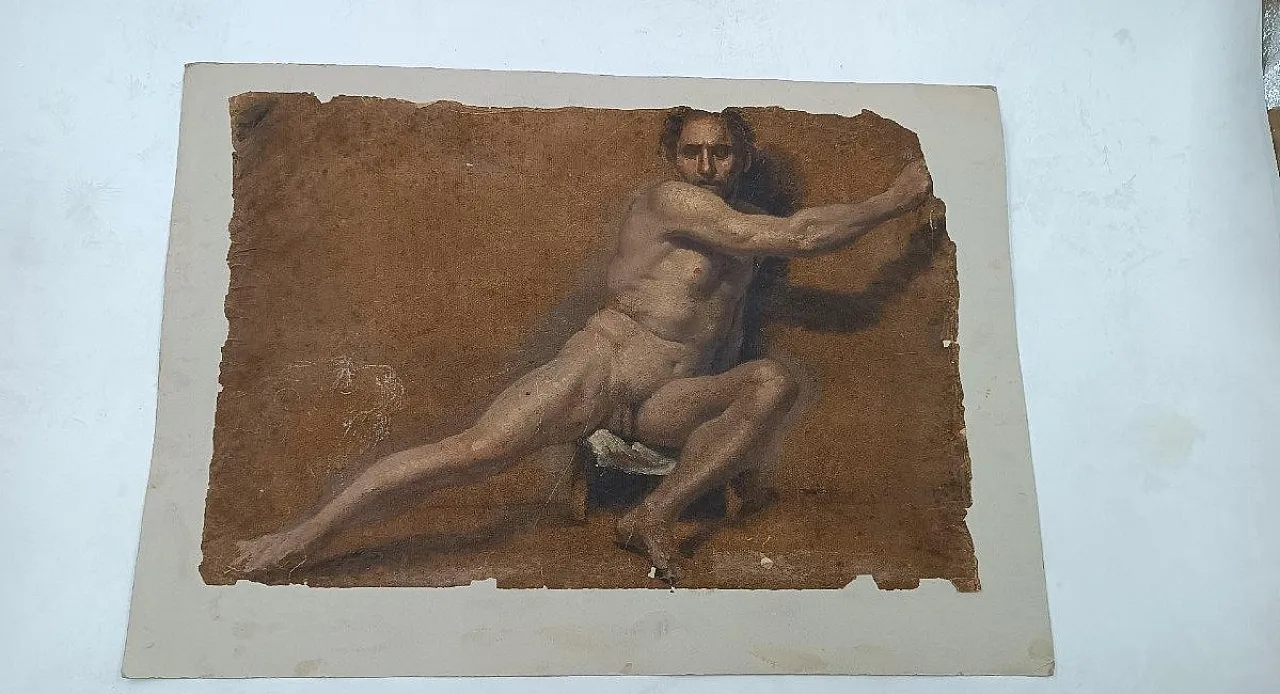 Studio di nudo attribuito ad Adolfo Visconti, '800 1