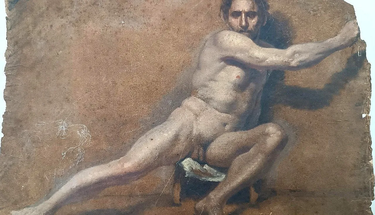 Studio di nudo attribuito ad Adolfo Visconti, '800 3