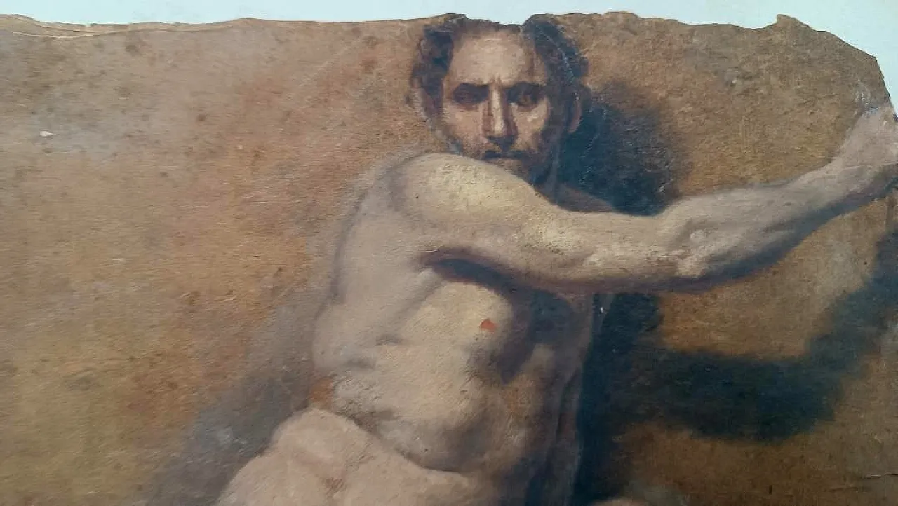 Studio di nudo attribuito ad Adolfo Visconti, '800 7