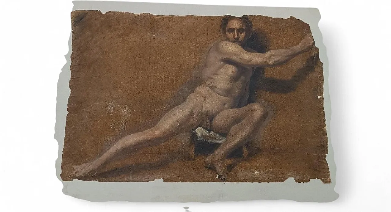 Studio di nudo attribuito ad Adolfo Visconti, '800 9