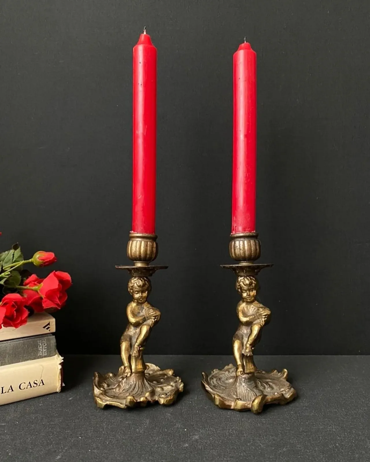 Coppia di candelieri con Putti, anni '60 1