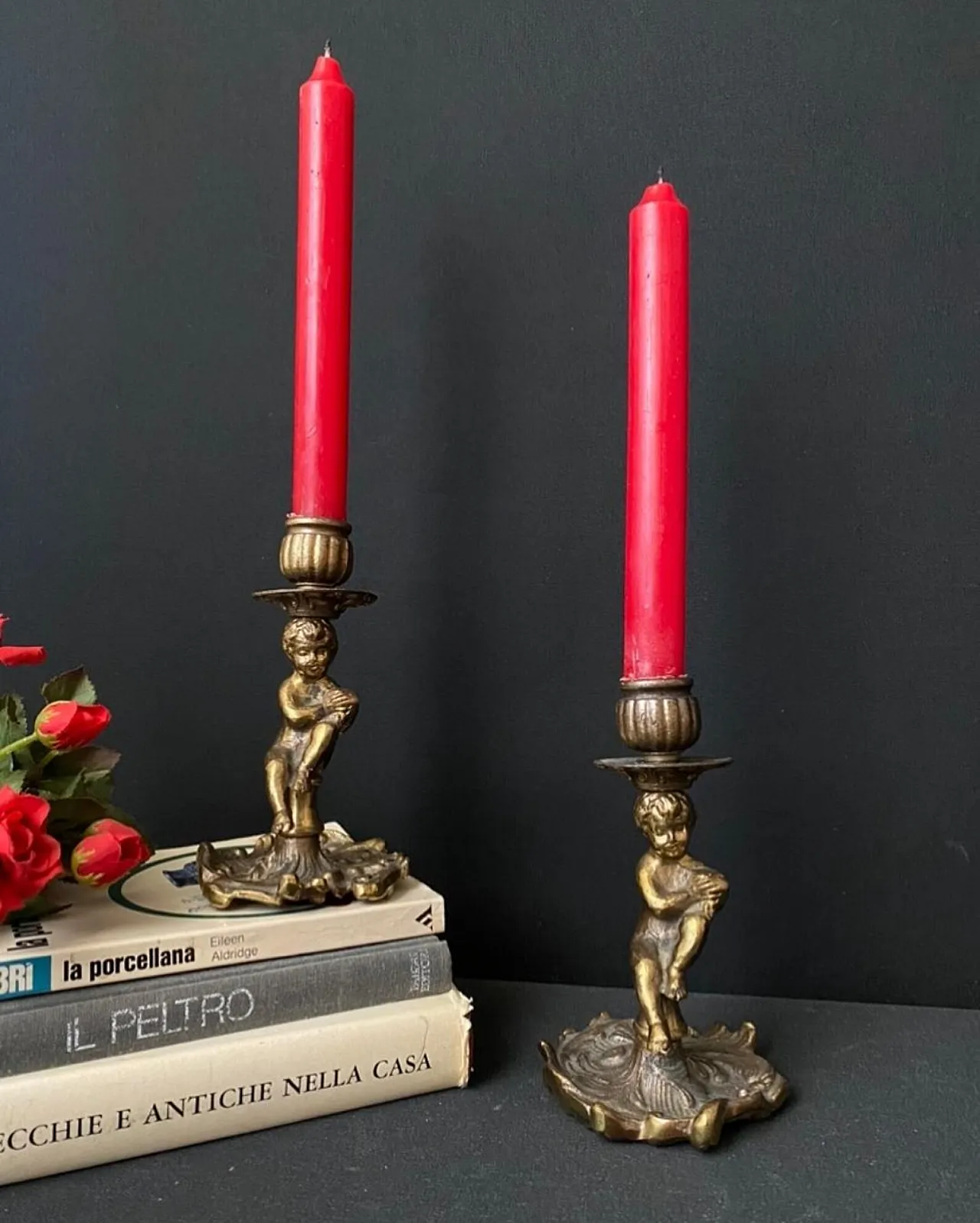 Coppia di candelieri con Putti, anni '60 2