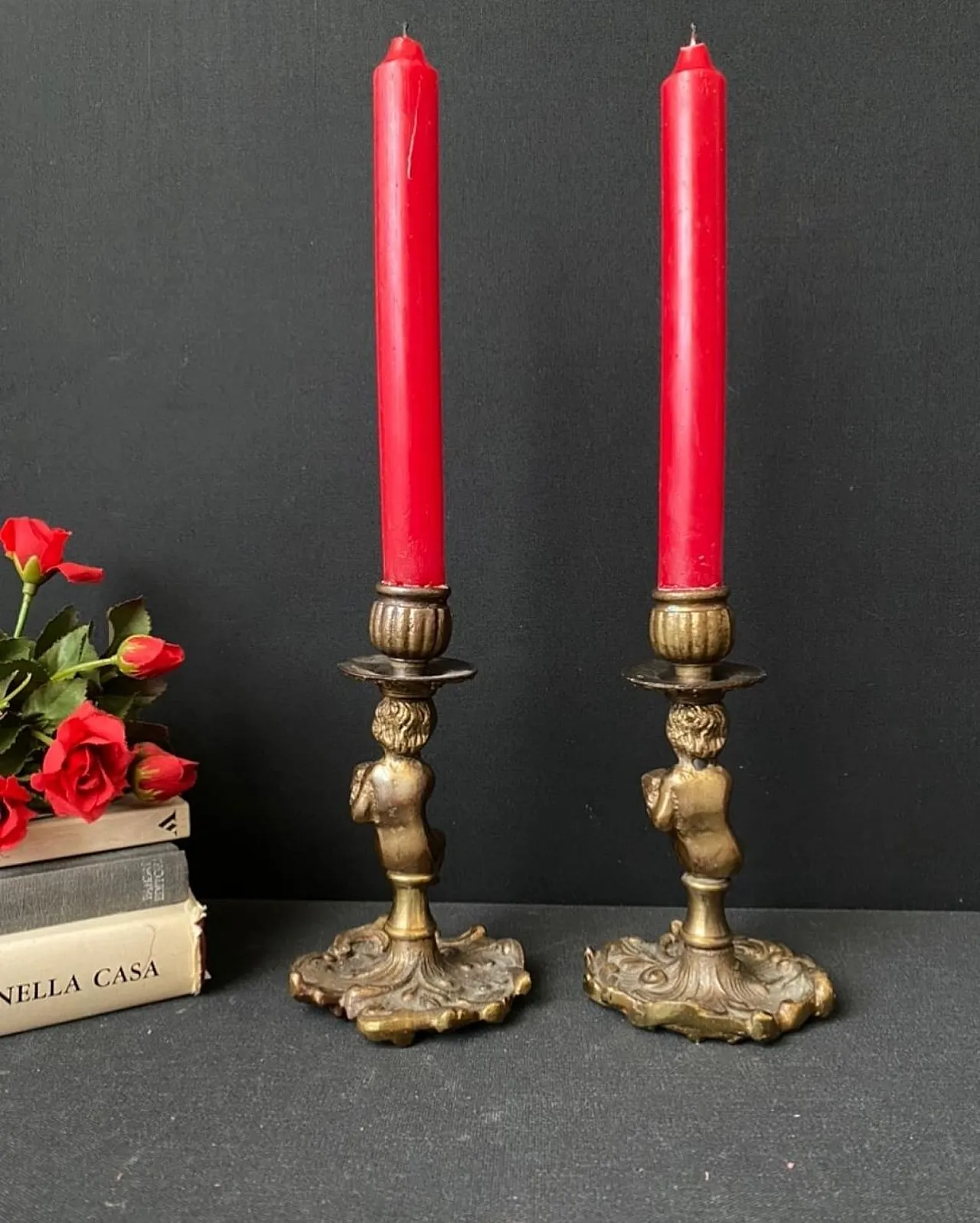 Coppia di candelieri con Putti, anni '60 3