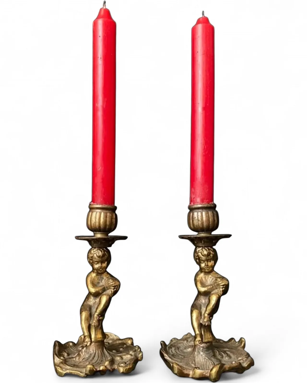 Coppia di candelieri con Putti, anni '60 7