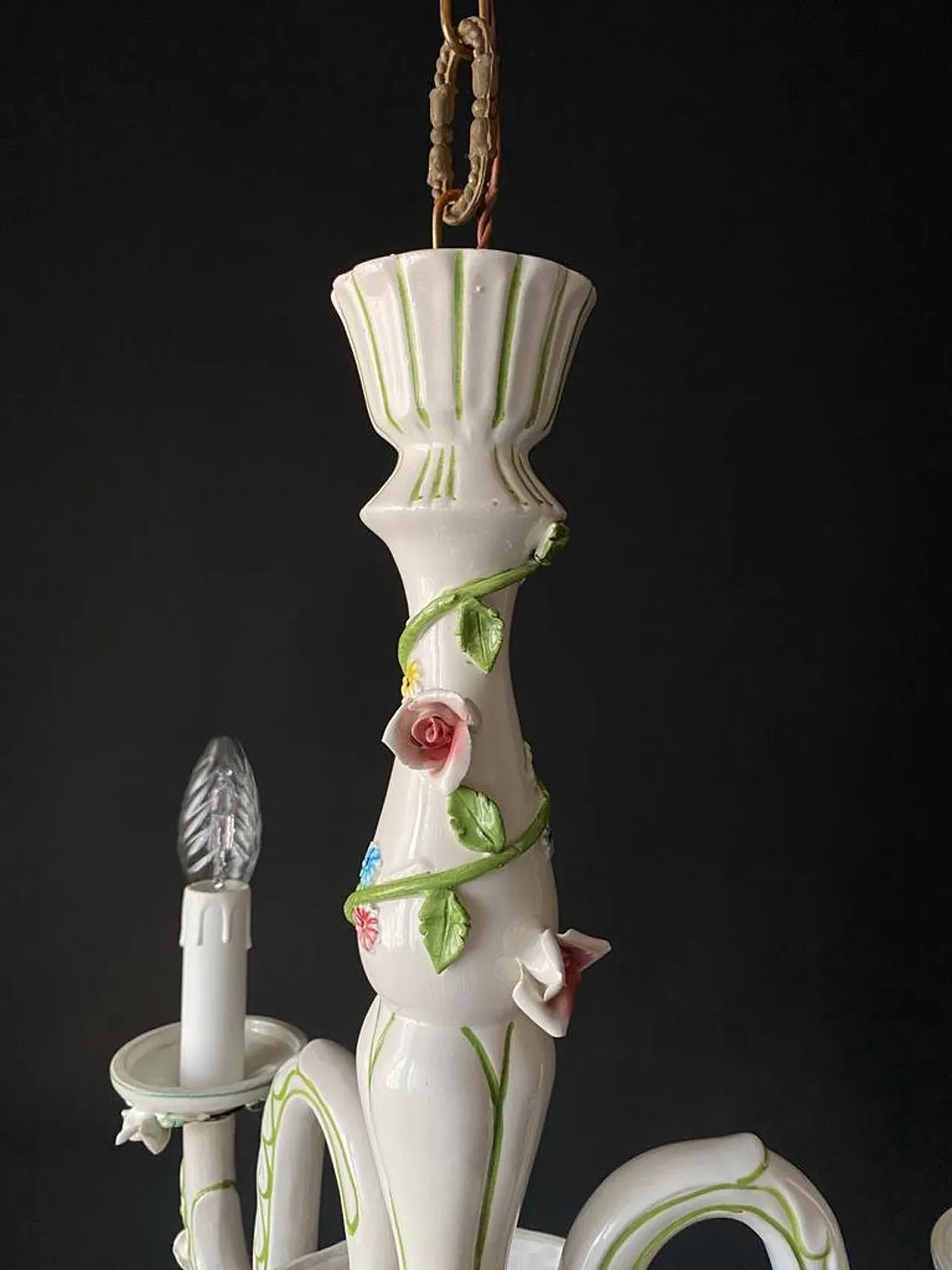 Lampadario in ceramica a 3 bracci, anni '60 6