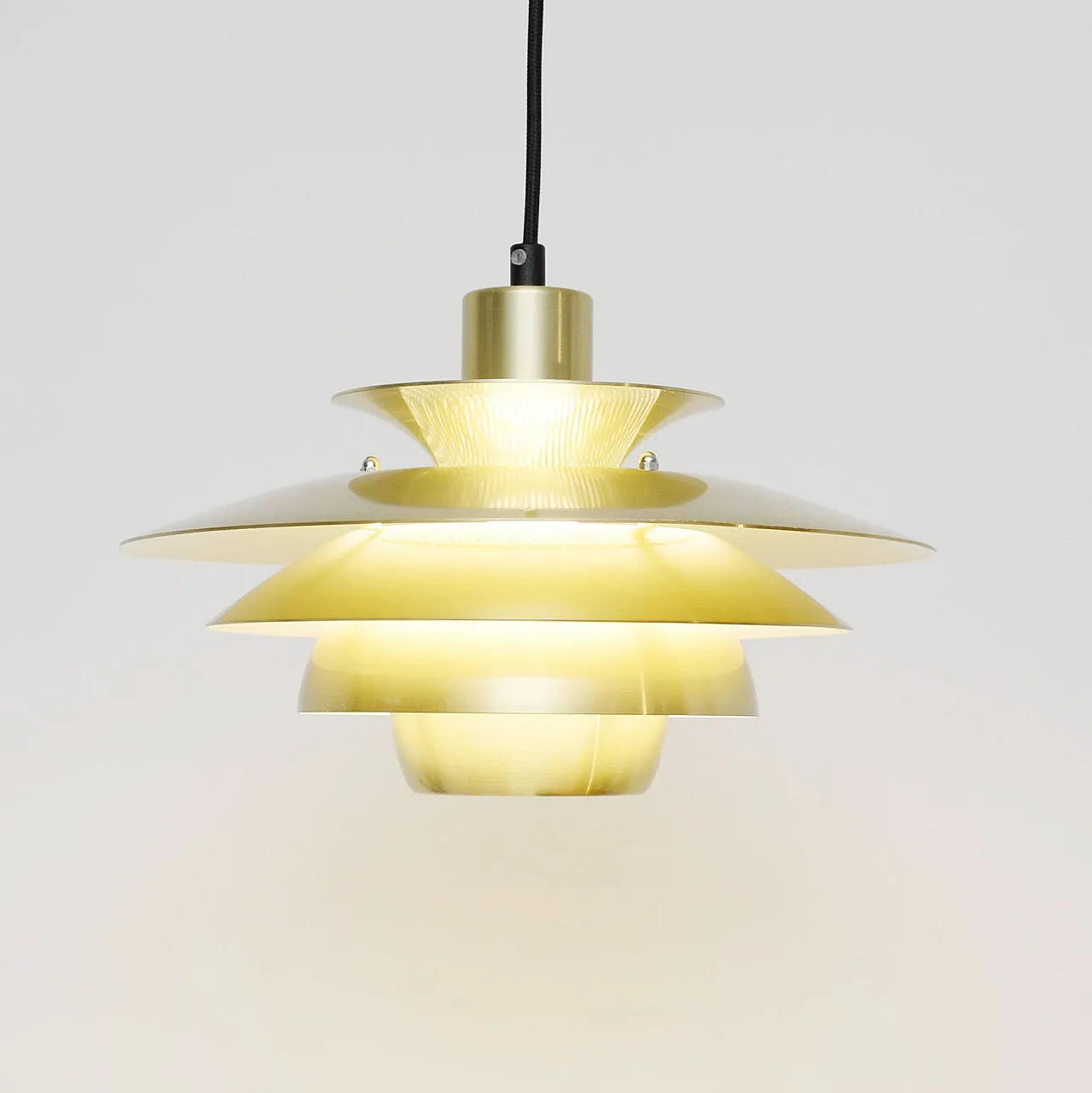 Golden Jeka lamp, Denmark, 1970s 3