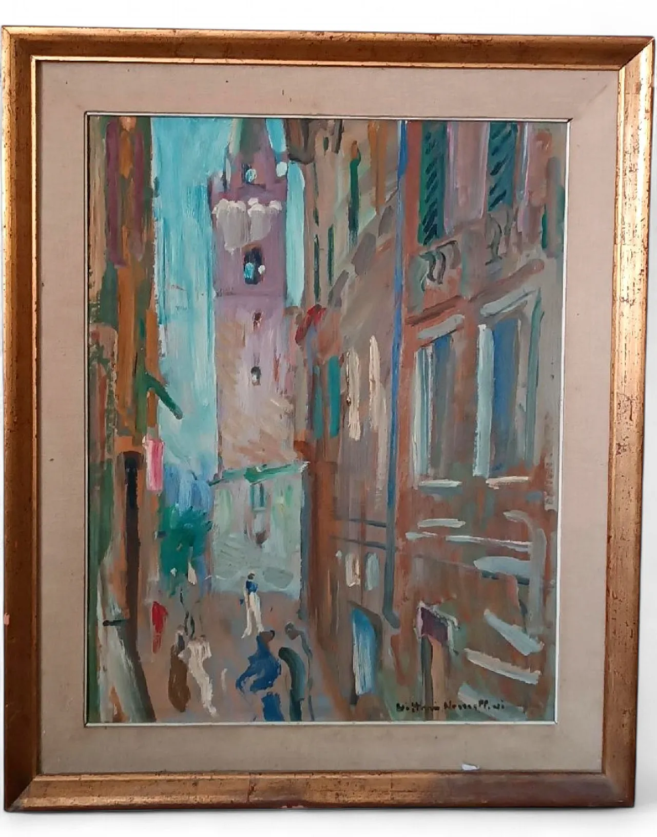 Painting by Vittorio Nomellini, oil on cardboard, 20th century 9