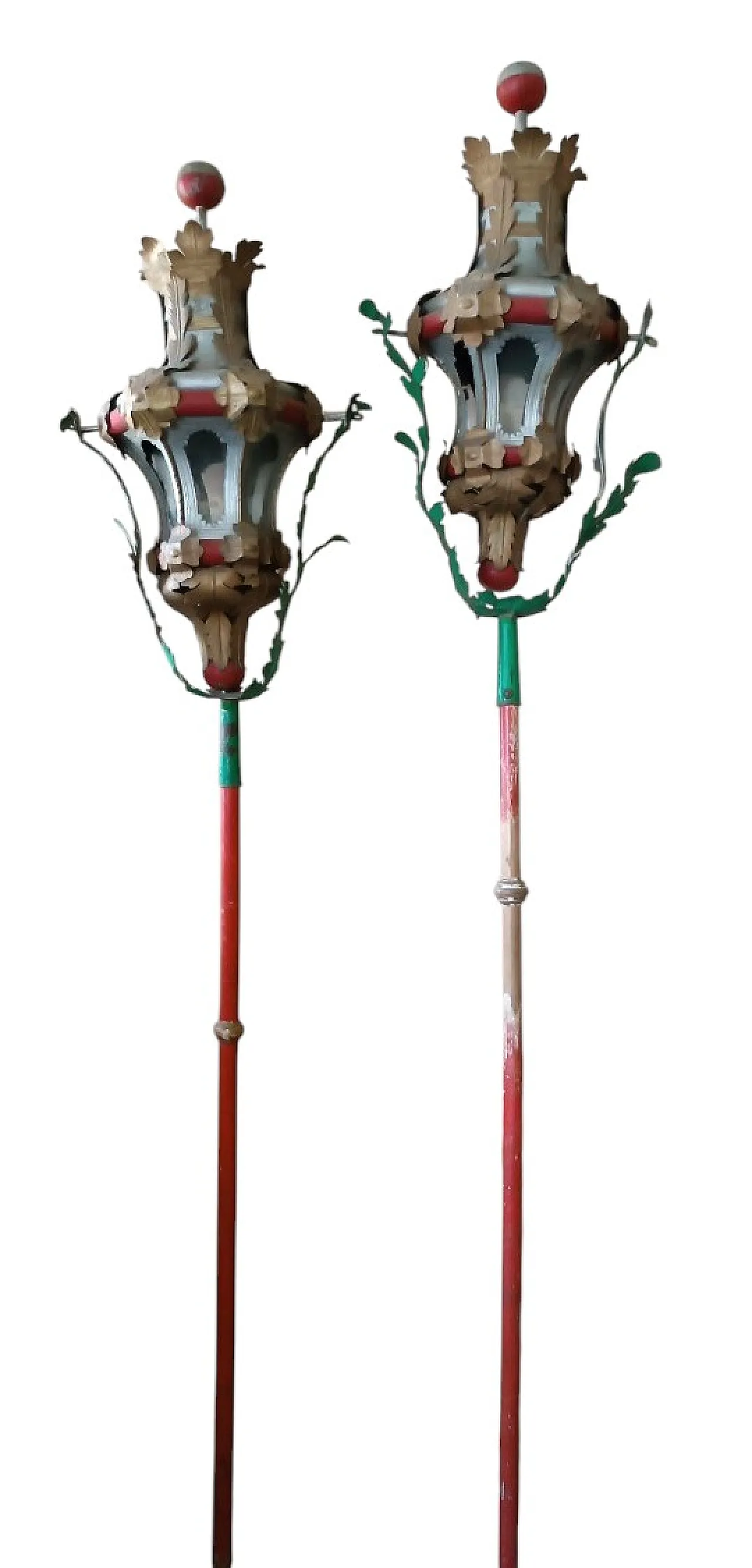 Pair of iron processional lanterns, early 19th century 1