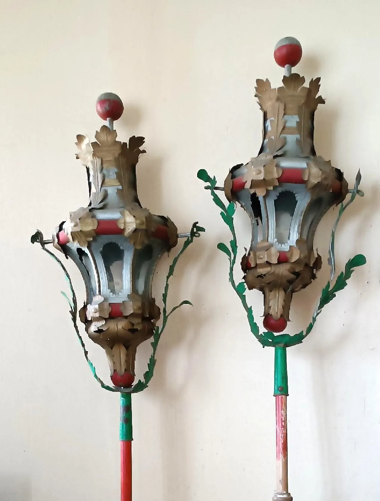 Pair of iron processional lanterns, early 19th century 2