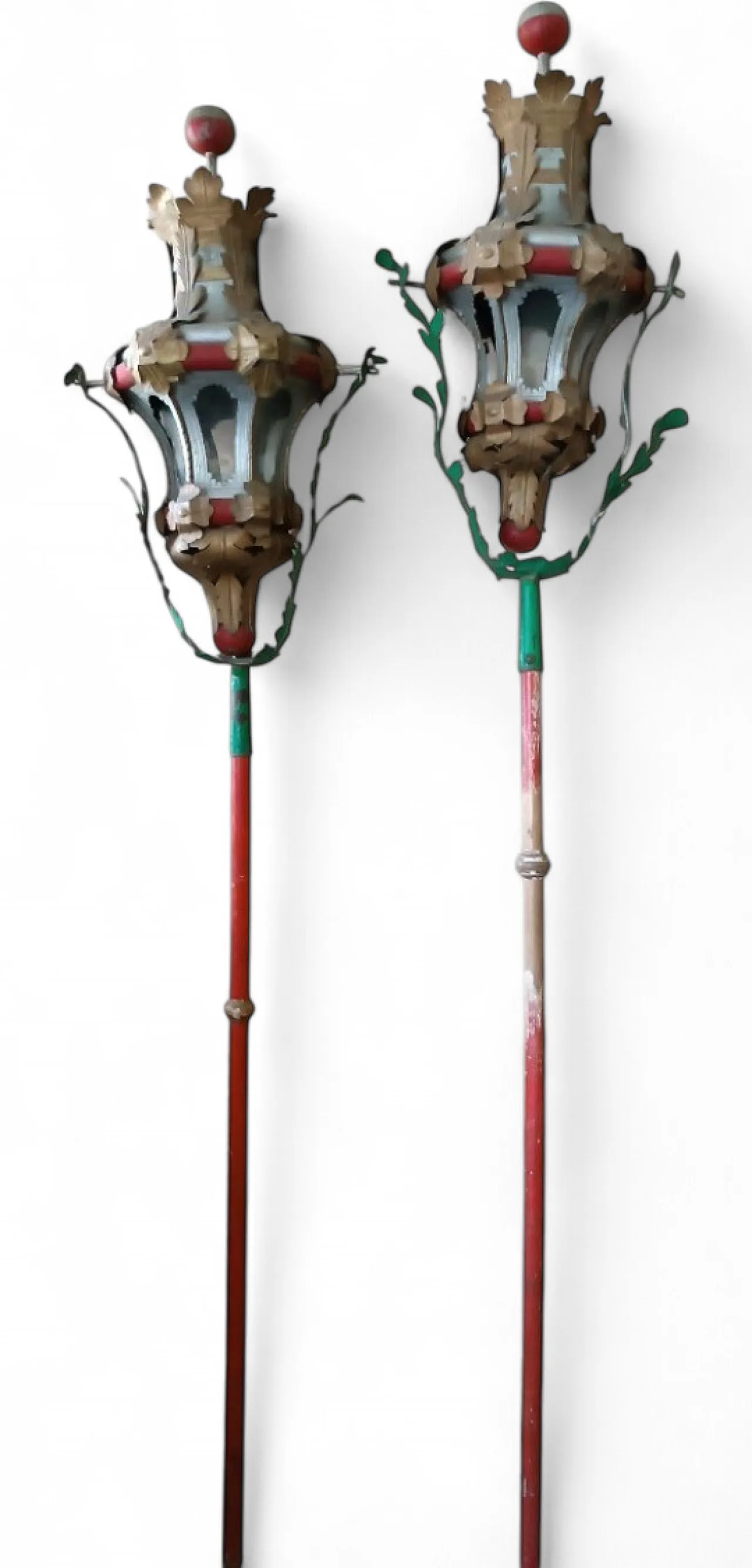 Pair of iron processional lanterns, early 19th century 11