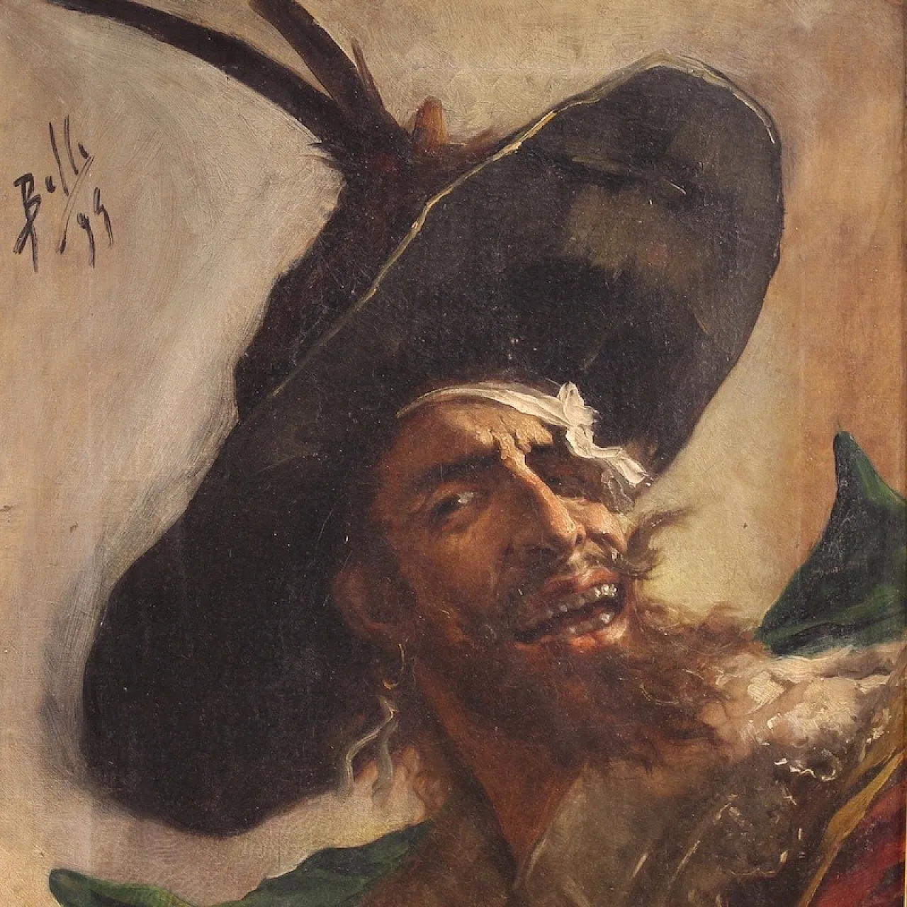 Benito Belli, Portrait of a pirate, oil on canvas, Spain, 1895 3