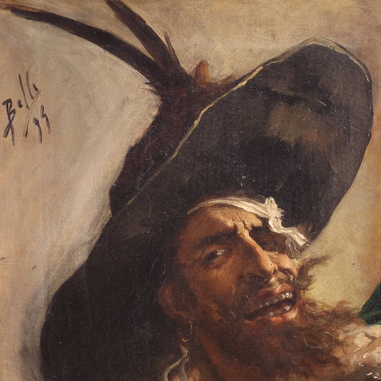 Benito Belli, Portrait of a pirate, oil on canvas, Spain, 1895 10