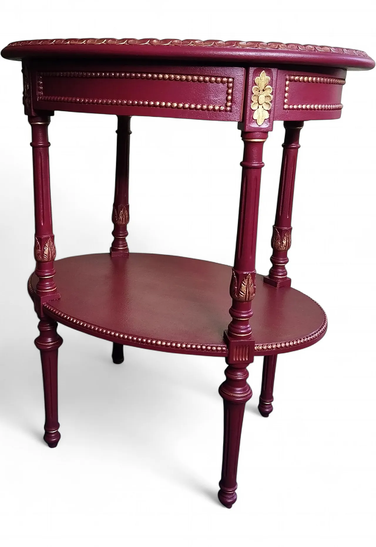 Neoclassical coffee table recovered and hand-painted, 20th century 5