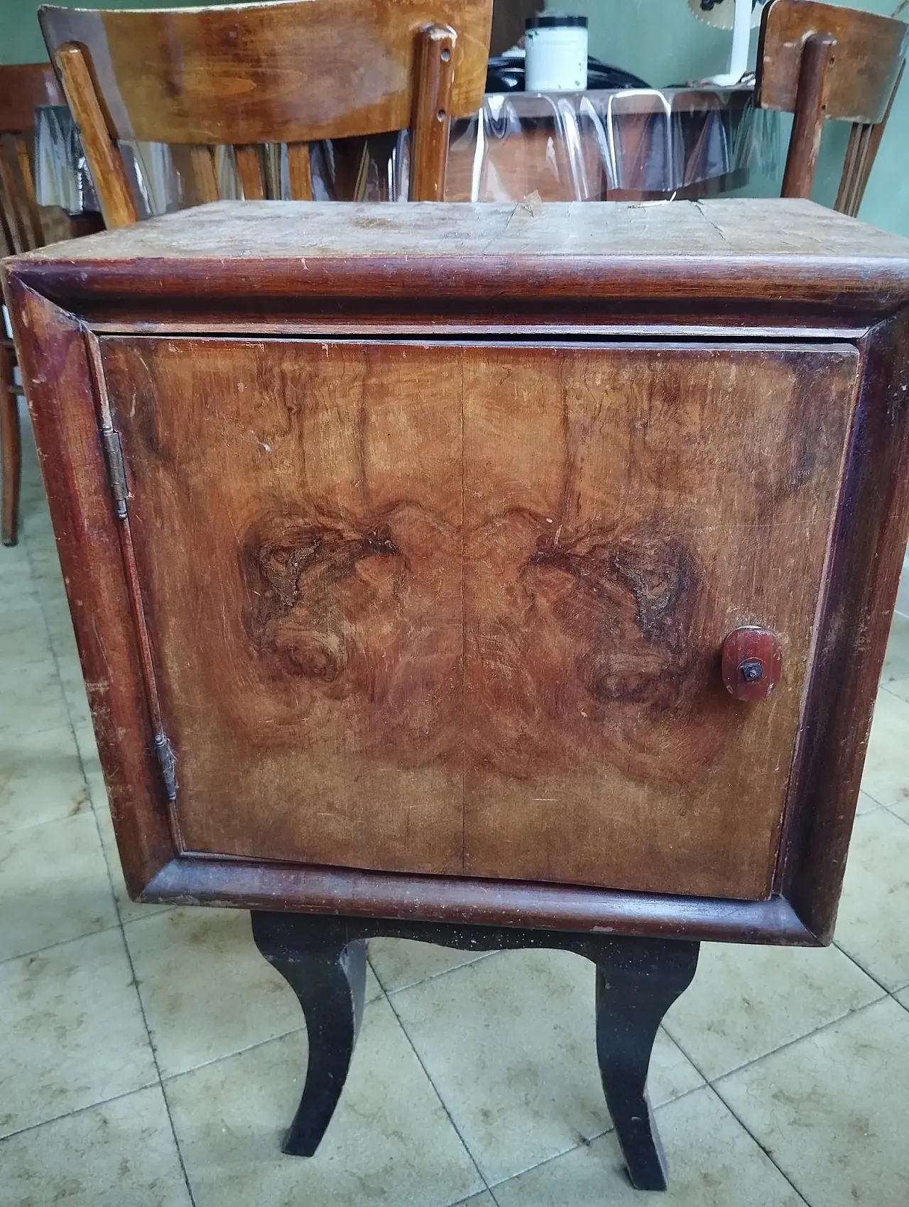 Recycled and hand-painted funky bedside table, 20th century 6