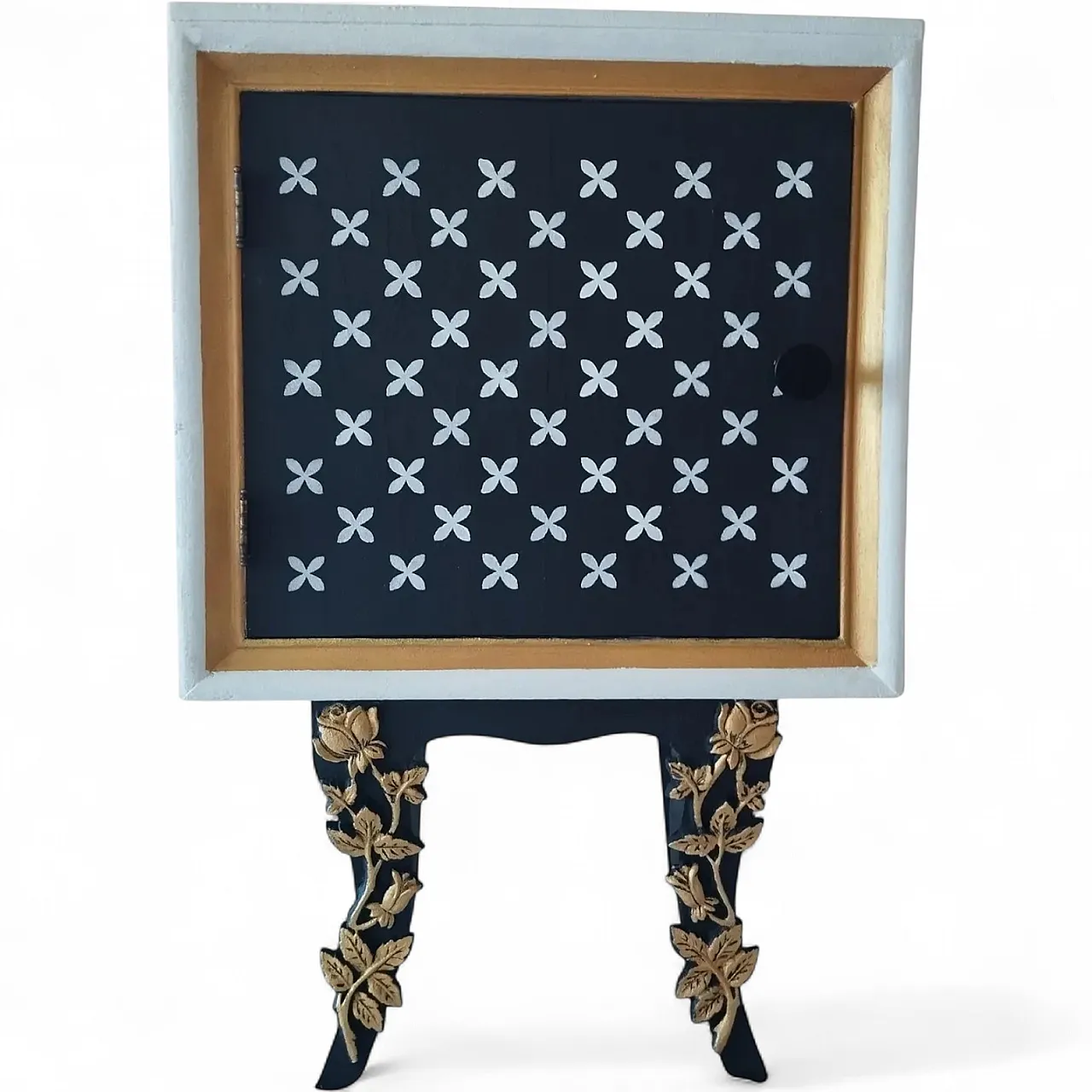 Recycled and hand-painted funky bedside table, 20th century 7