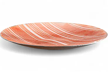 Red and White Glass Fusion Plate Italian Craftsmanship, 2000