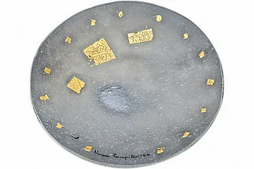 Tullio Ostilio glass fusion plate, Series VII King of Rome, 2000s