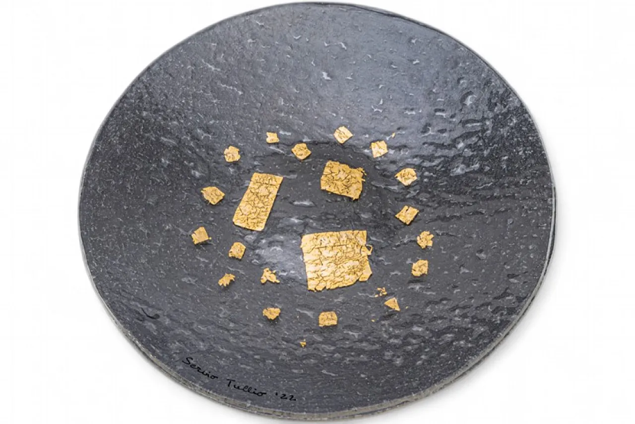 Servio Tullio glass fusion plate, Series VII King of Rome, 2000s 7