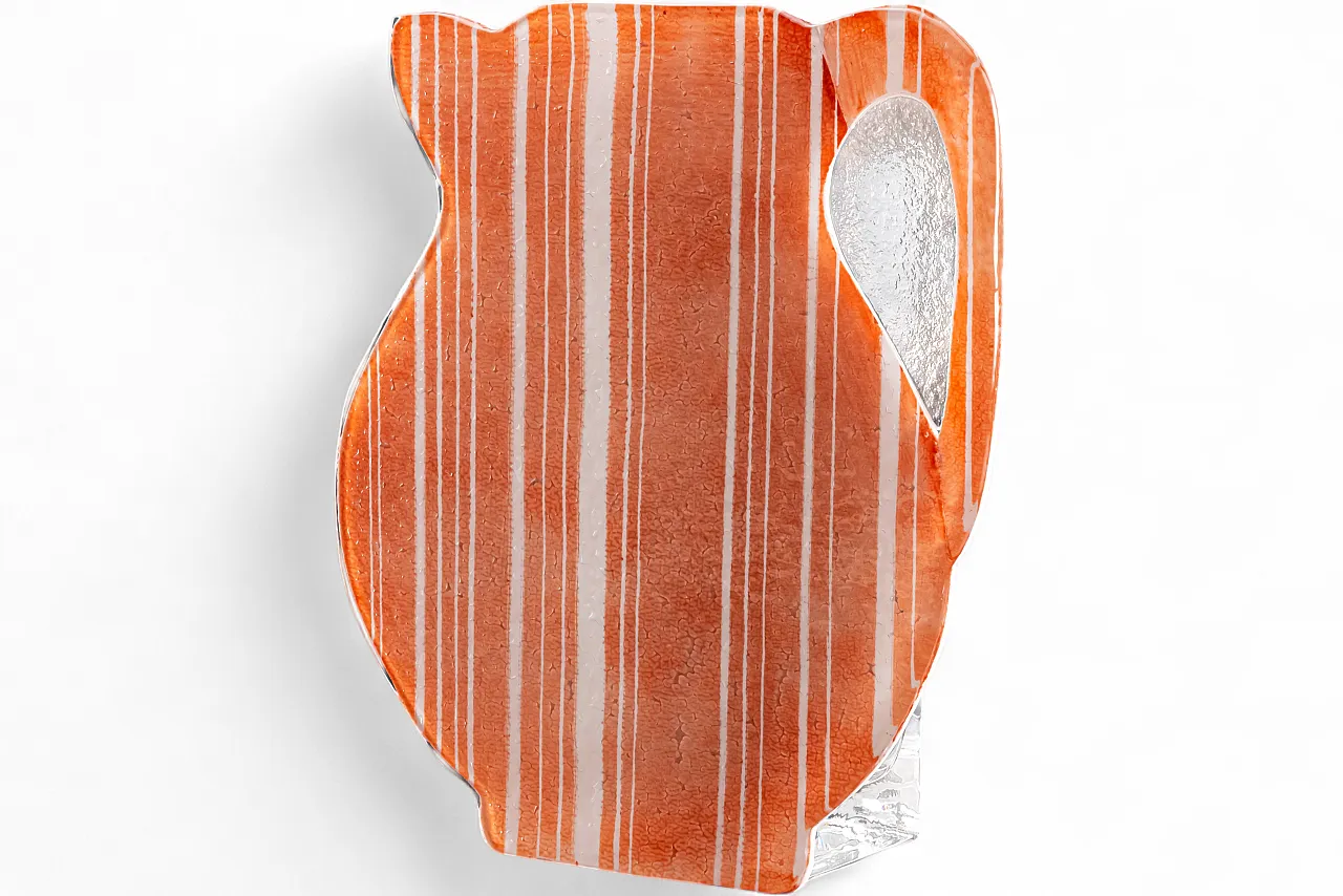 Red and White Glass Fusion Vase Italian craftsmanship, 2000s 9