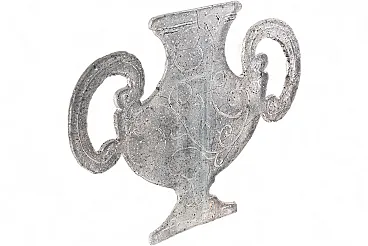 Glass sculpture vase with two handles Italian craftsmanship, 2000s