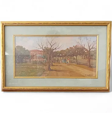 Dipinto di Sergio Difficili in cornice, anni '70