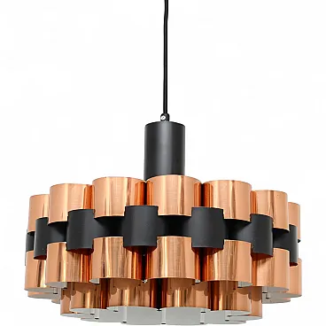 Copper lamp designed by Wener Schou for Coronell Elektro, 1970s