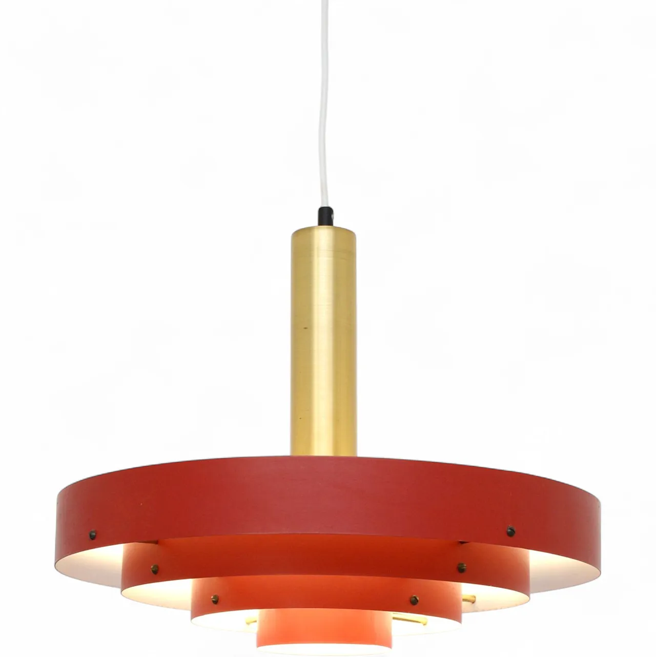 Red Scandinavian lamp, Denmark 1960s 9
