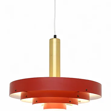 Red Scandinavian lamp, Denmark 1960s