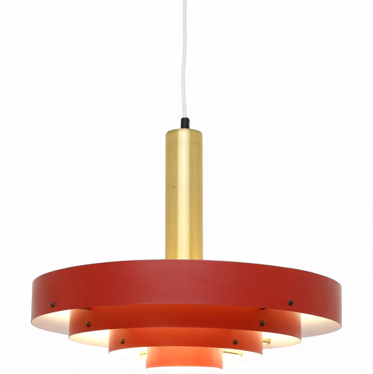 Red Scandinavian lamp, Denmark 1960s 10