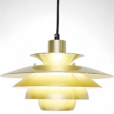 Golden Jeka lamp, Denmark, 1970s