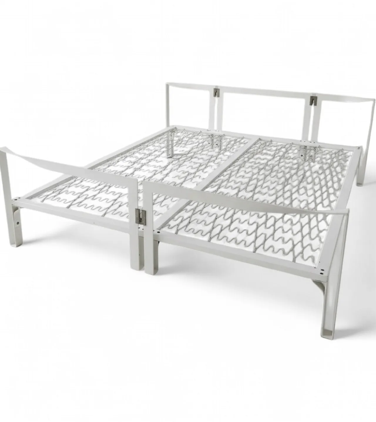 Letto matrimoniale Vanessa in metallo bianco da Tobia Scarpa, anni '70 9