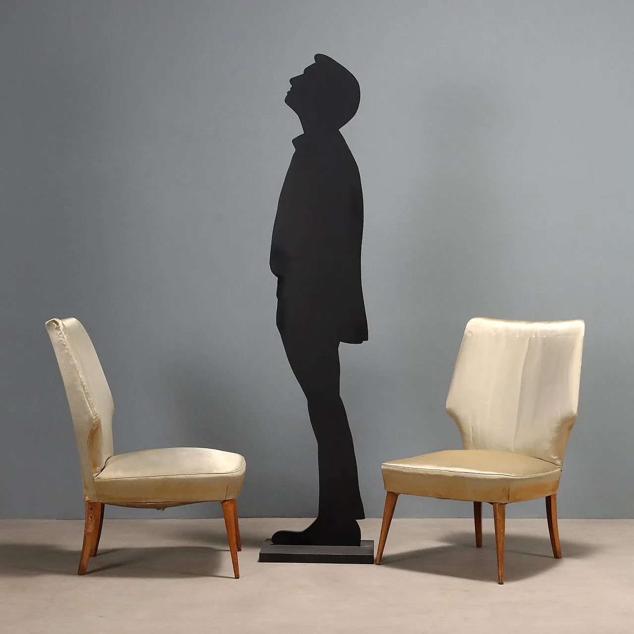 Pair of armchairs in beech wood, 1950s 3