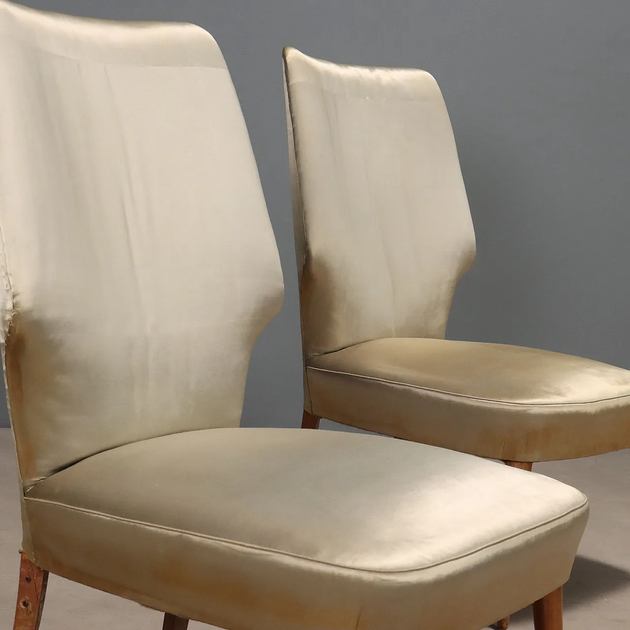 Pair of armchairs in beech wood, 1950s 4