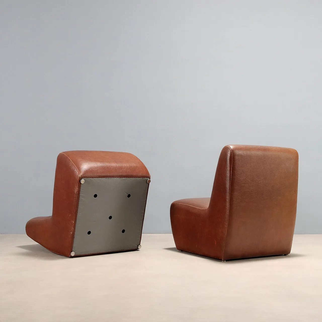 4 Modular seats in imitation leather, 1970s 10
