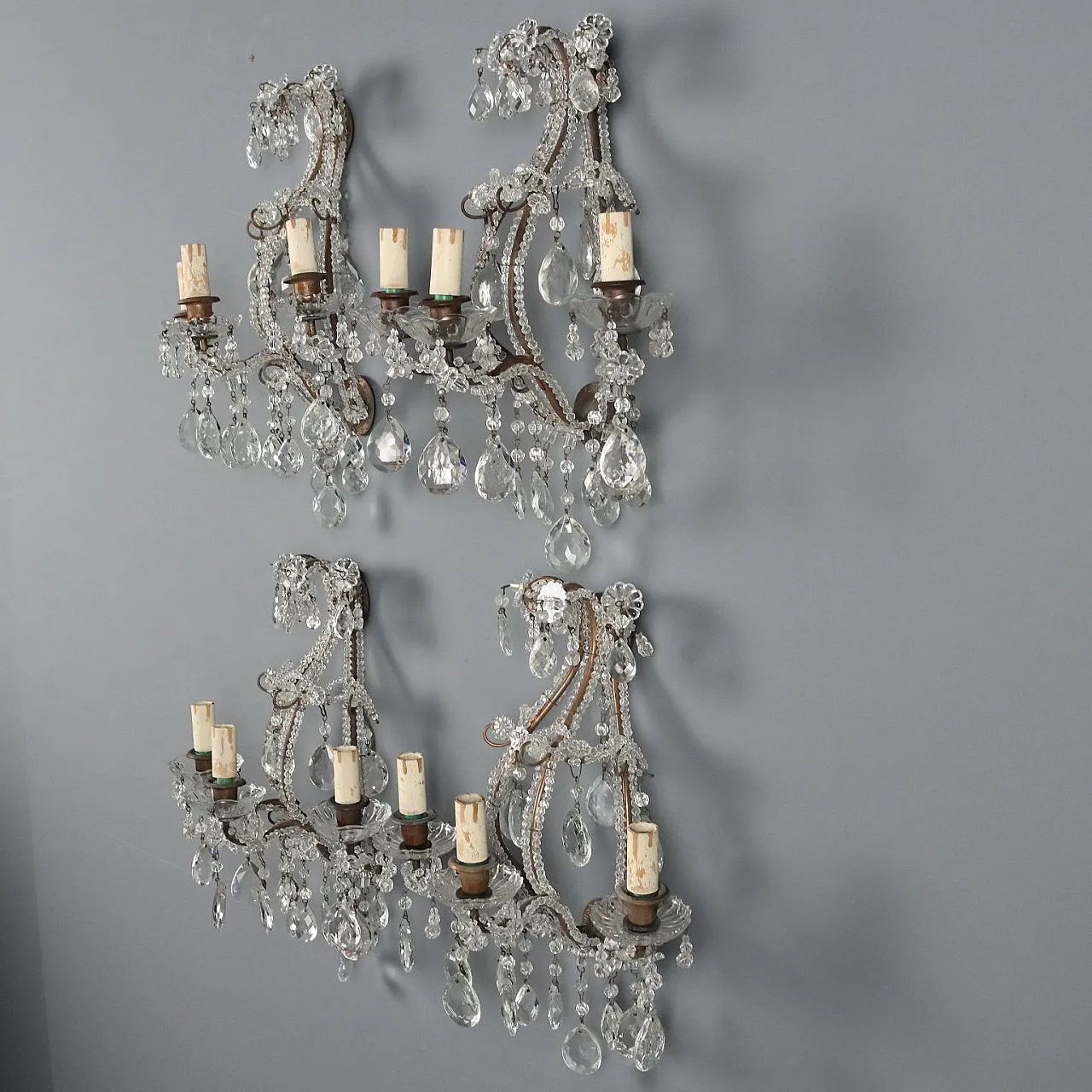 4 Appliques in metallo brunito e bronzo, primo '900 3