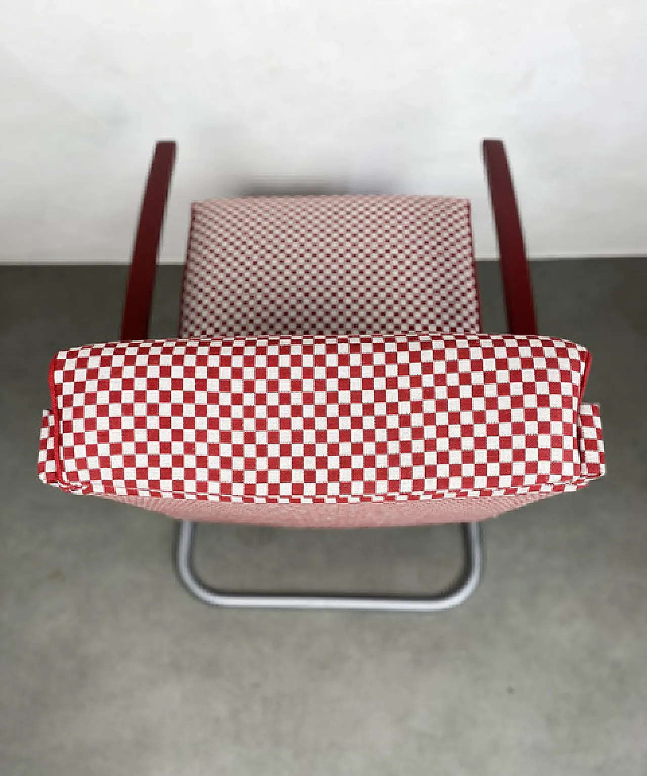 Thonet S-411 Armchair in Red & White, 1940s 9