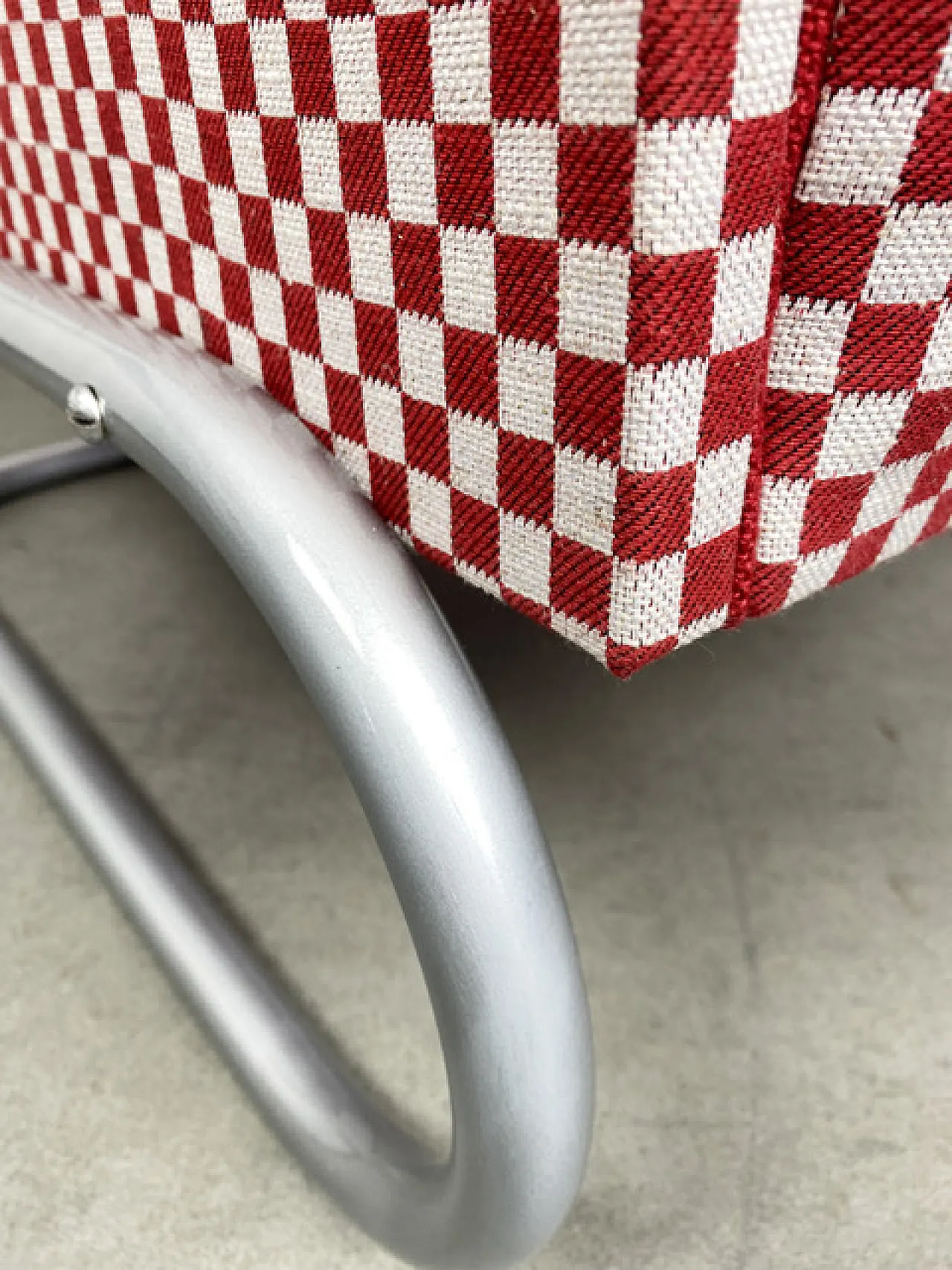 Thonet S-411 Armchair in Red & White, 1940s 14