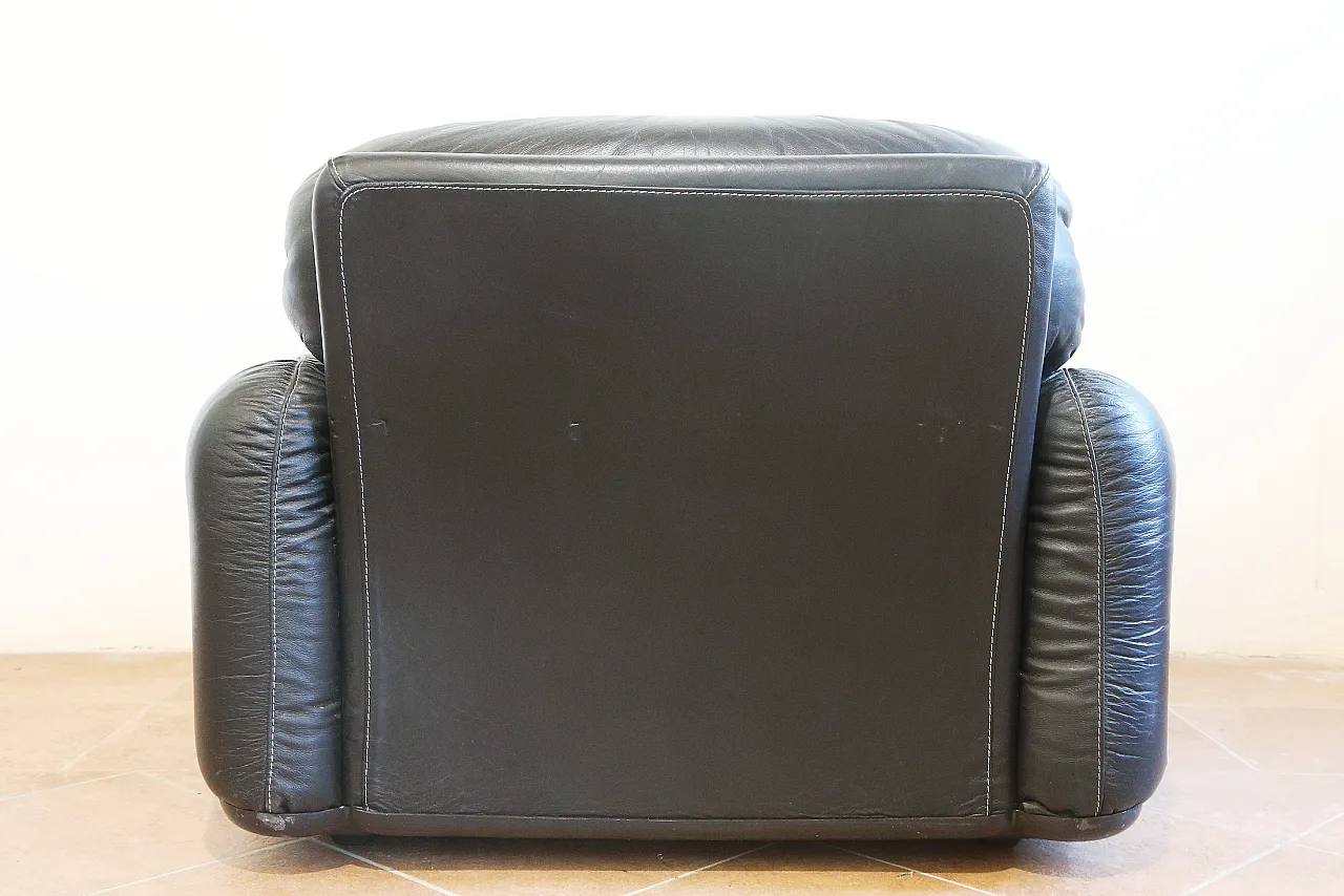 poltrona pelle nera Piumotto Busnelli Arrigo Arrigoni anni 70 12