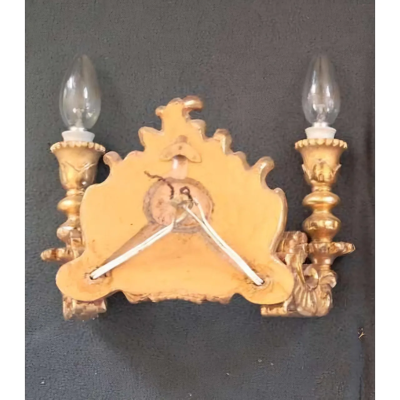 Pair of Baroque Revival Giltwood Wall Sconces, c.1900 8