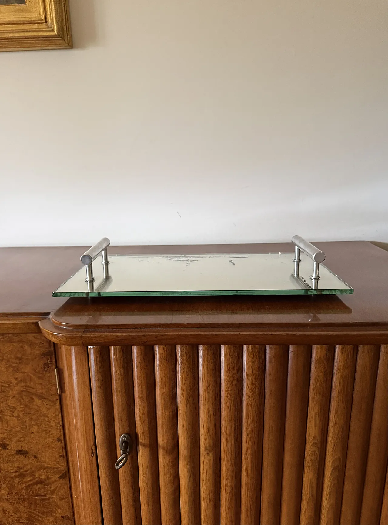 Vassoio a specchio in stile modernista, Francia 1960 2