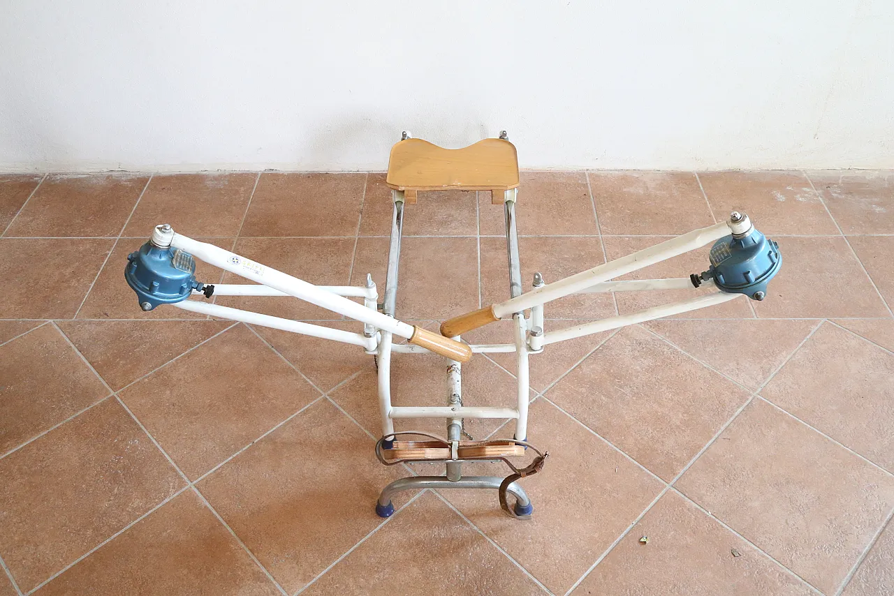 Vogatore Skiff Crnielli legno ferro cromato,  anni '70 3